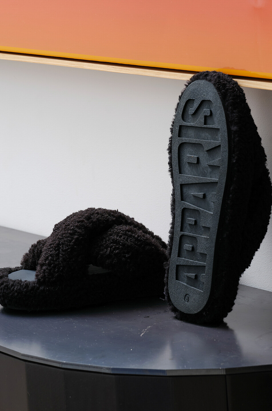 APPARIS Plüsch-Pantoffeln Biba Luxe Teddie Damen SCHWARZ 4