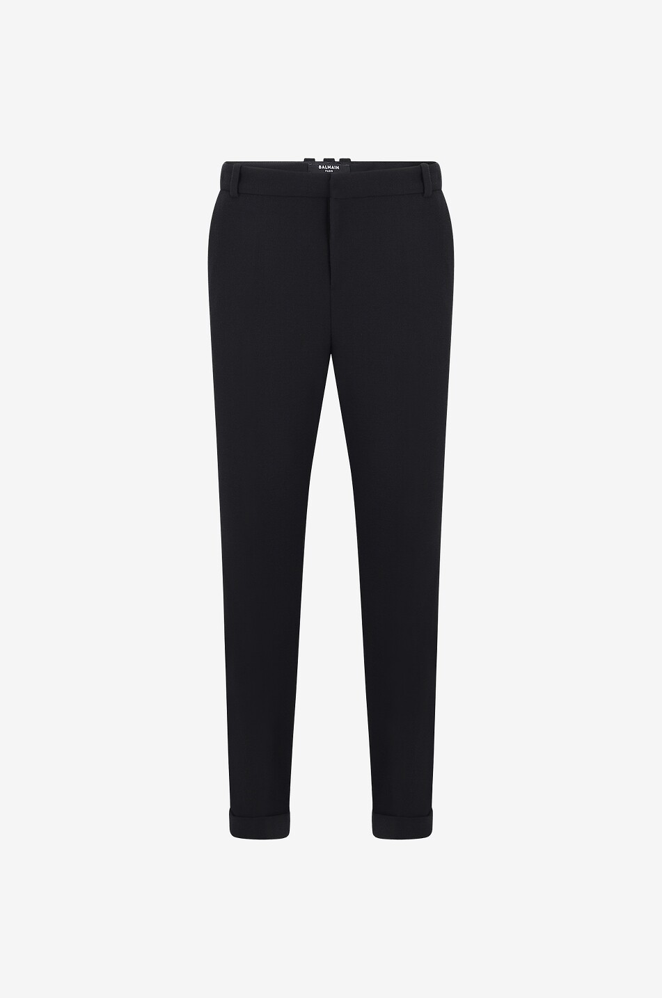 BALMAIN Verkürzte gerade Hose aus Crêpe Herren SCHWARZ 1
