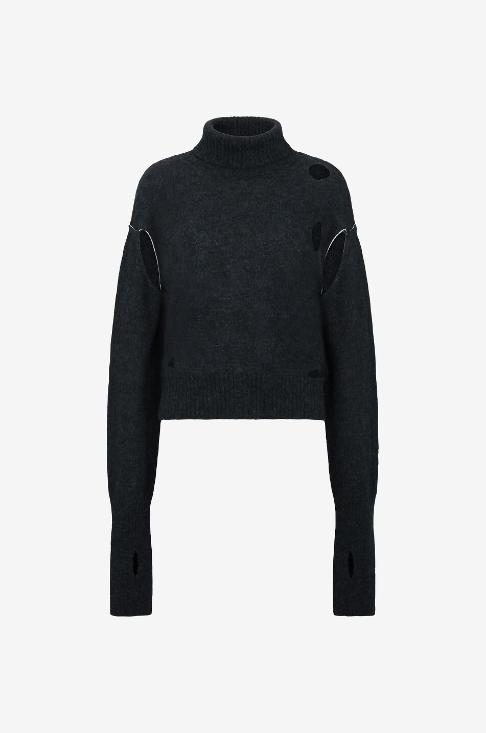 Pull à col montant en laine d'alpaga