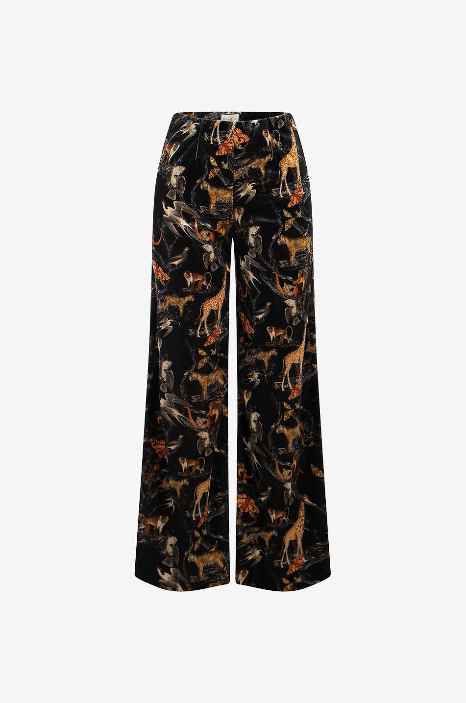 Pantalon large en velours imprimé animaux Kimberly