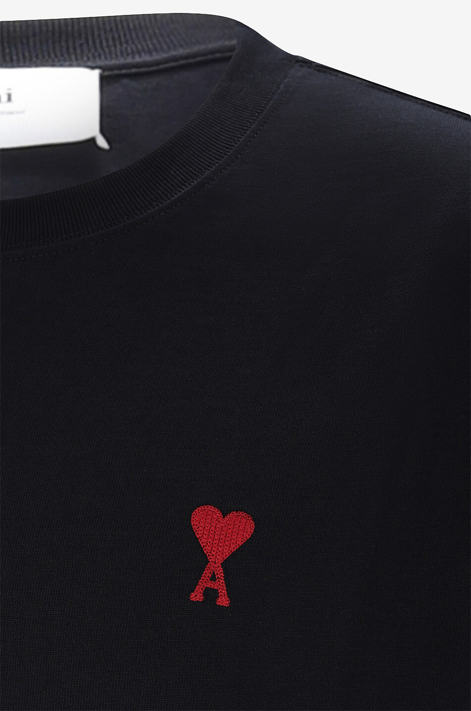 AMI Lässiges Bio-Baumwoll-T-Shirt Ami de Coeur Herren SCHWARZ 3