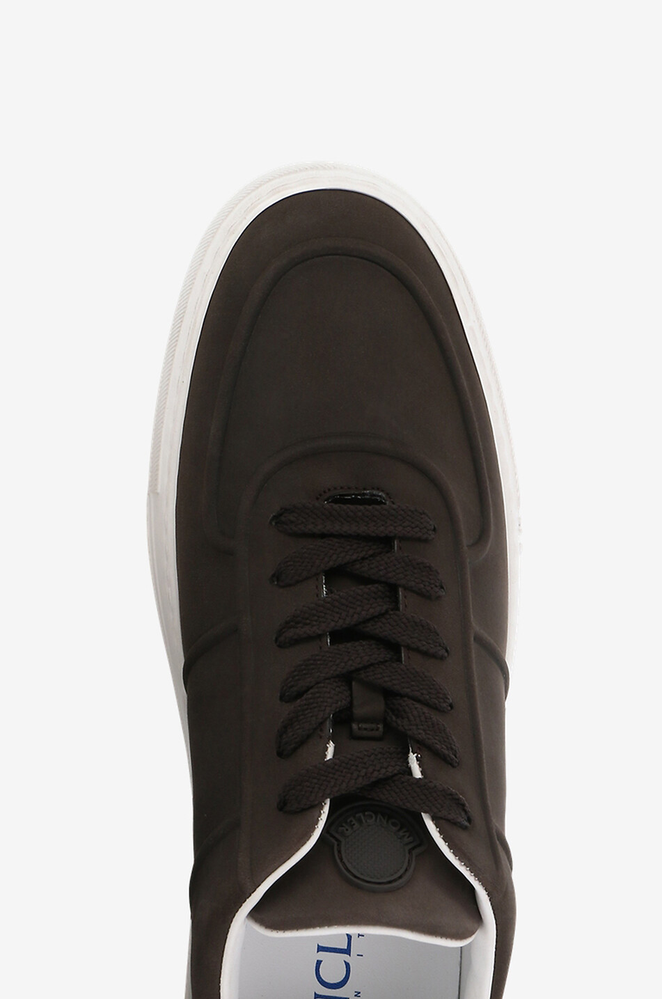 MONCLER Niedrige Schnürsneakers aus Nubukleder Neue York Herren BRAUN 5