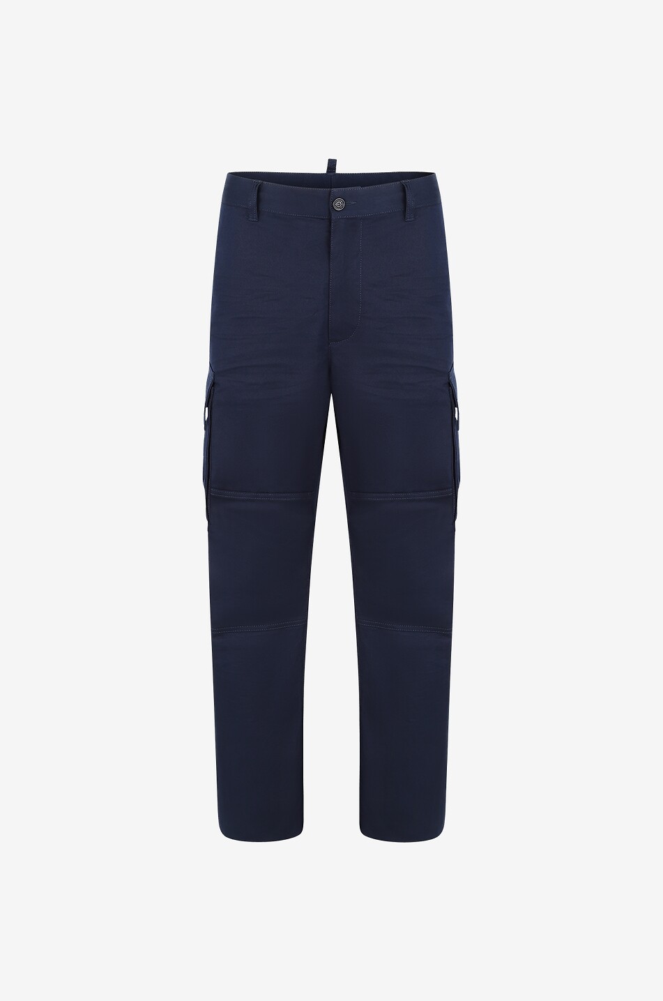 Regular gabardine cargo trousers with logo patch