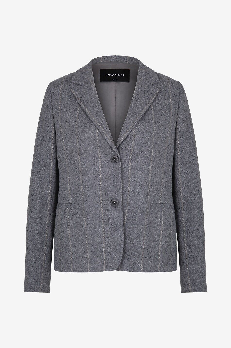 FABIANA FILIPPI Gestreifter Blazer aus Flanell Damen GRAU 1