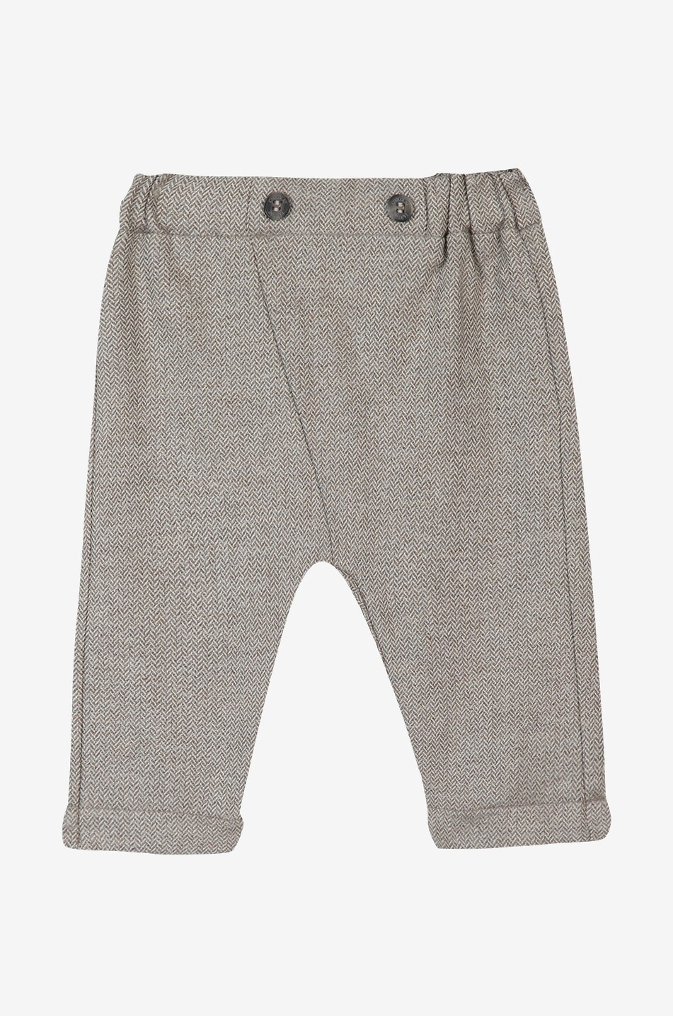 TARTINE ET CHOCOLAT Herringbone patterned baby flannel trousers Baby BEIGE 1