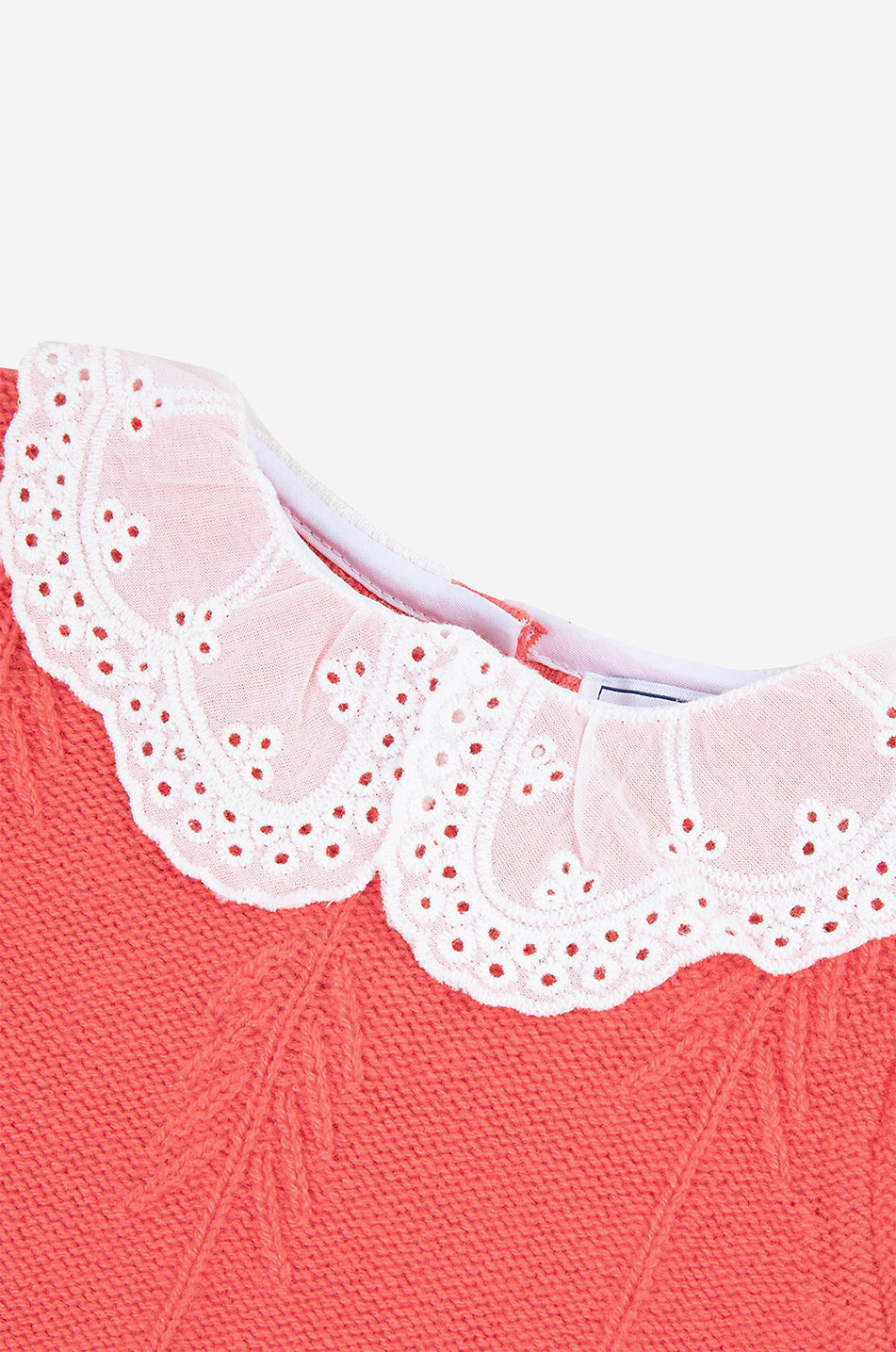Baby jumper with embroidered Peter Pan collar