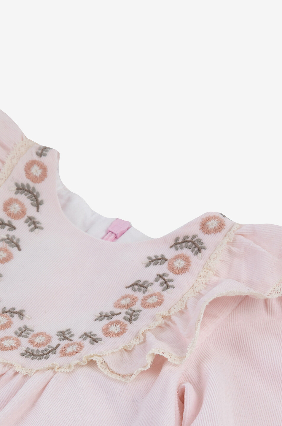 Baby-Baumwollkleid mit Blütenstickereien