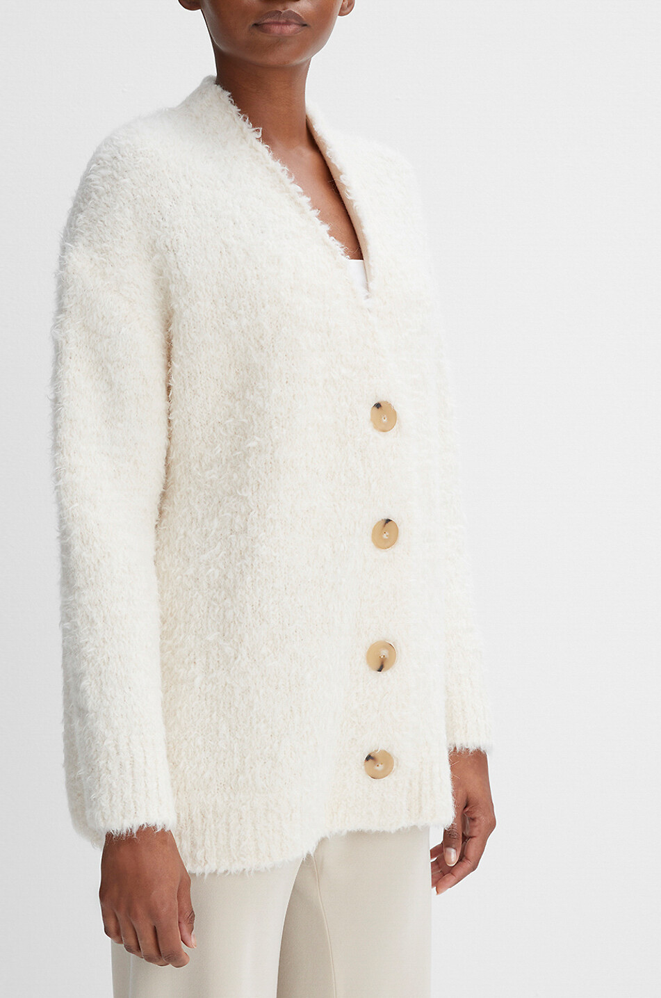 VINCE Cardigan ample Femme BLANC CASSE 3