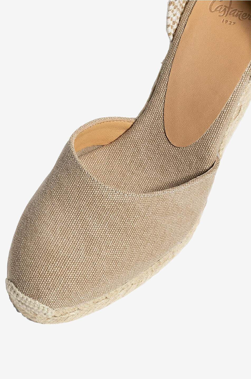 CASTANER Espadrilles mit Keilabsatz aus Segeltuch Carina Damen Hellbeige 4