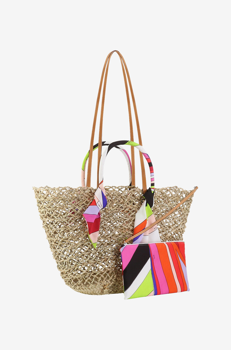 PUCCI Strohkorb mit Twill Iride Damen Farblos 6