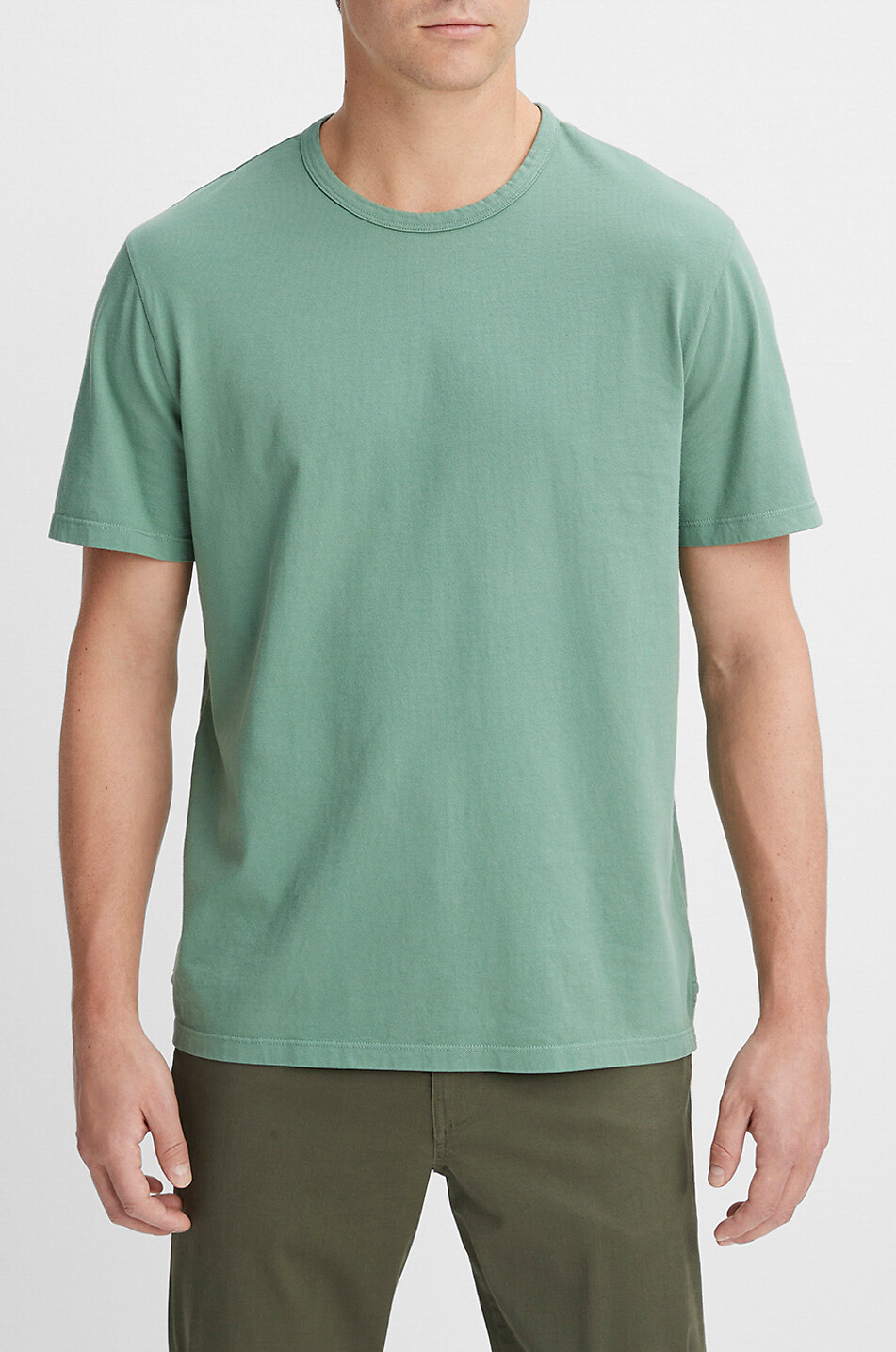 VINCE Kurzärmeliges T-Shirt aus Baumwolle Garment Dye Herren GRÜN 3