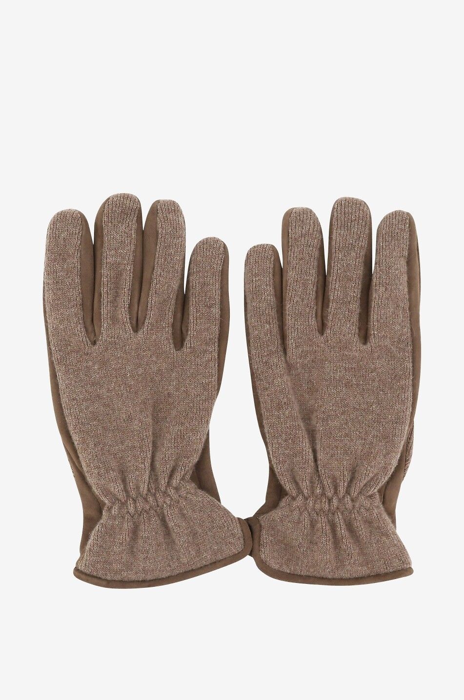 PIERO RESTELLI Merino wool and cashmere gloves Men BROWN 1