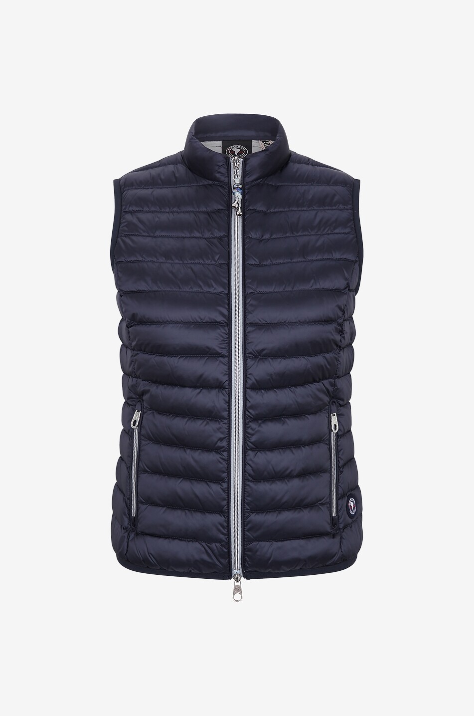 Madeira down vest with stand-up collar