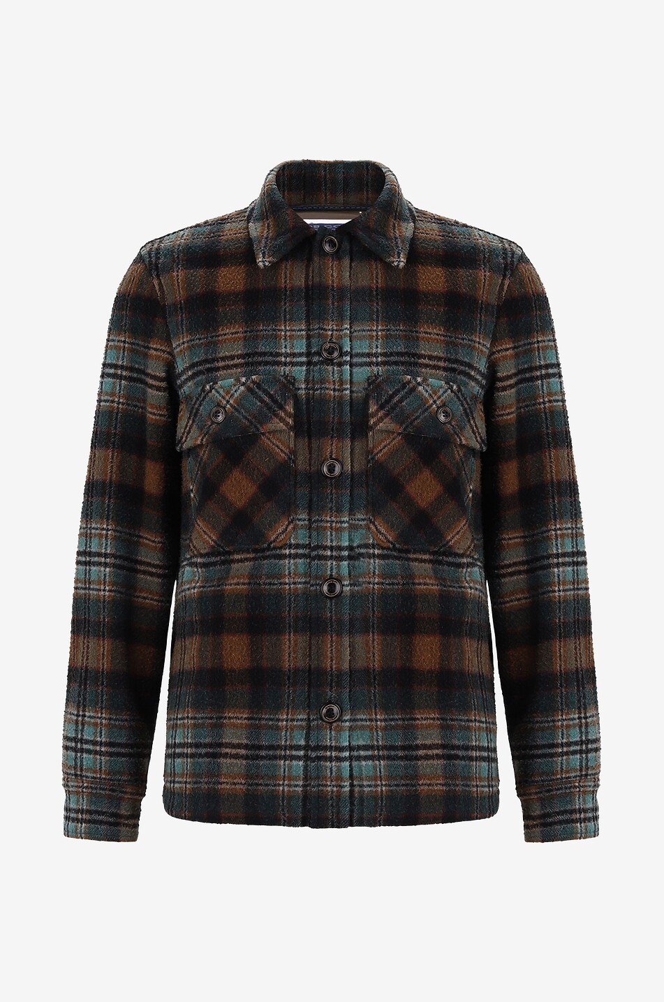JACOB COHEN Checked wool shirt jacket Men MULTI COLOURED 1