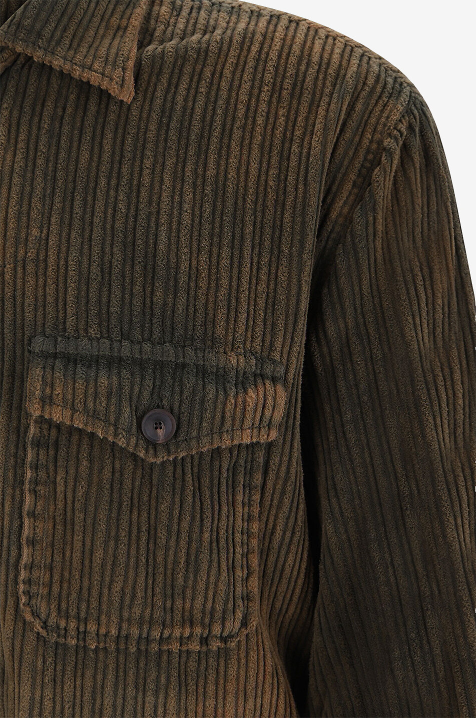 TINTORIA MATTEI Chunky corduroy overshirt Men DARK GREEN 3