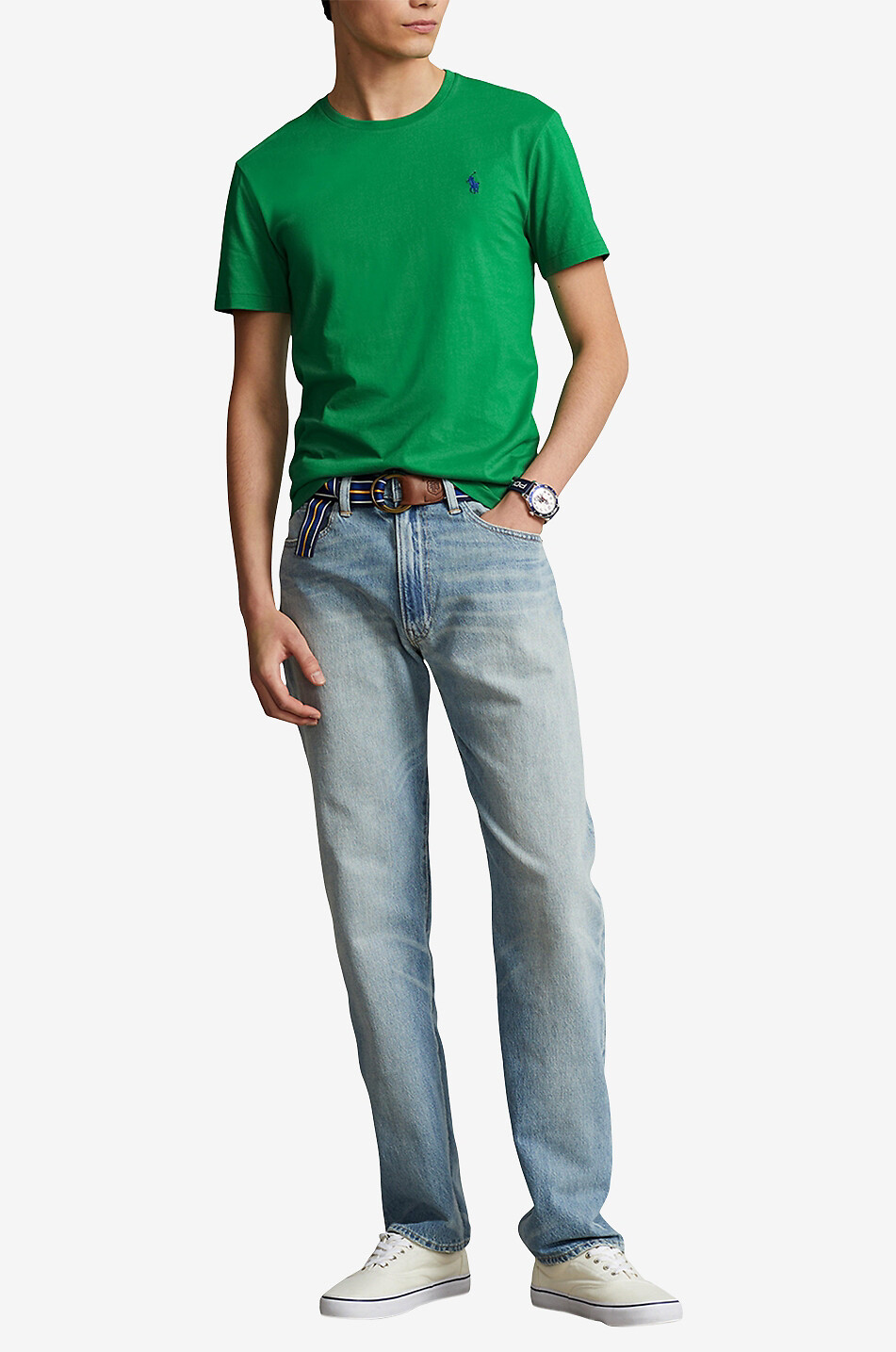 POLO RALPH LAUREN Custom Slim Fit Pony short-sleeved jersey crewneck T-shirt Men GREEN 4