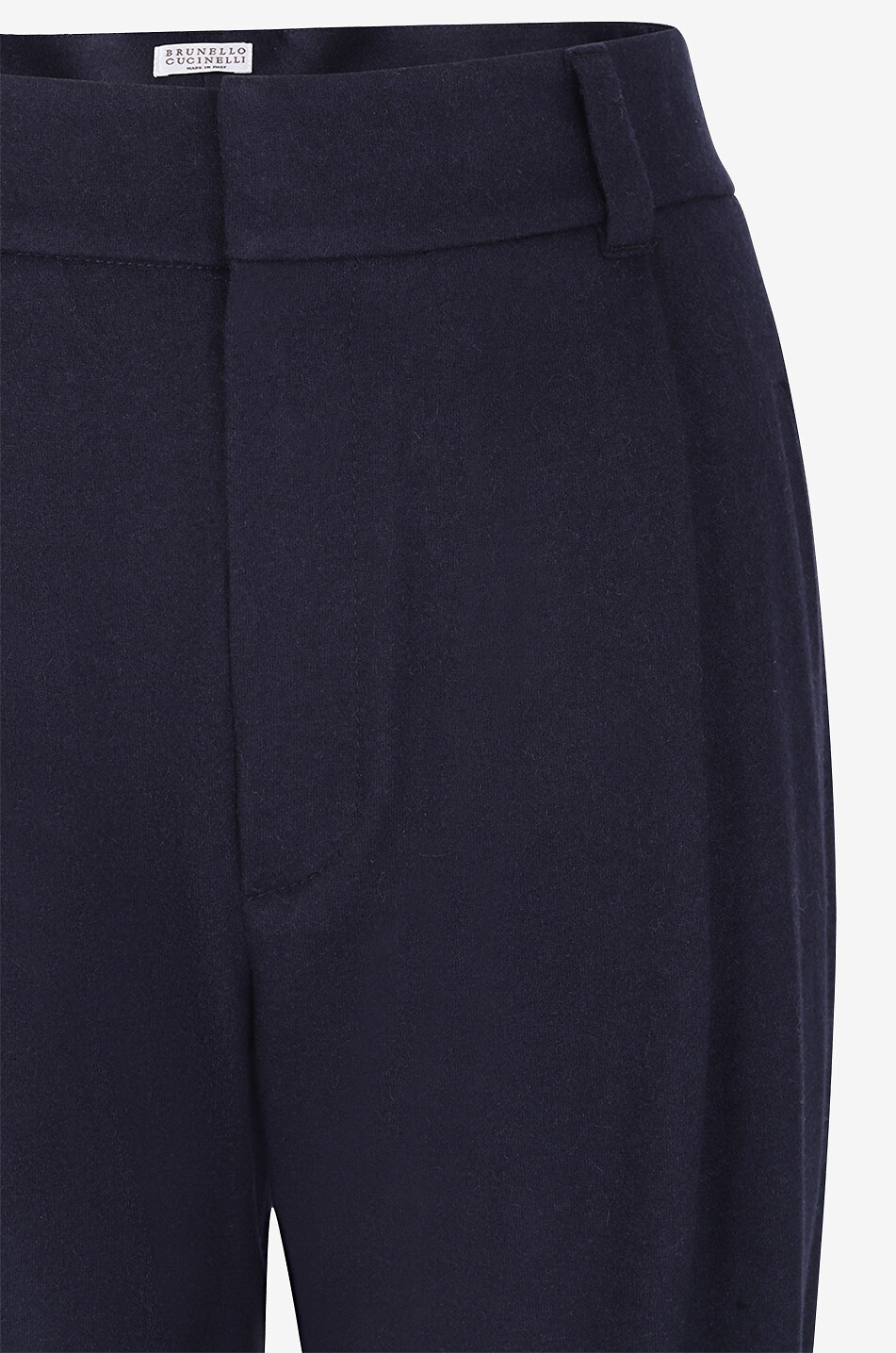 BRUNELLO CUCINELLI Tailored cropped carrot trousers in cashmere jersey Women DARK BLUE 3
