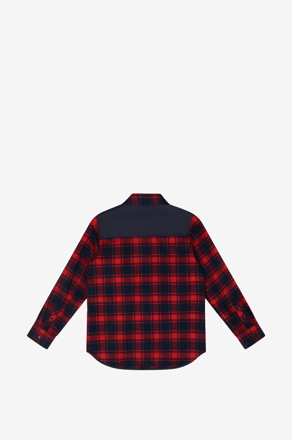 MONCLER Kariertes Jungen-Hemd aus Flanell und Nylon Junge ROT 2