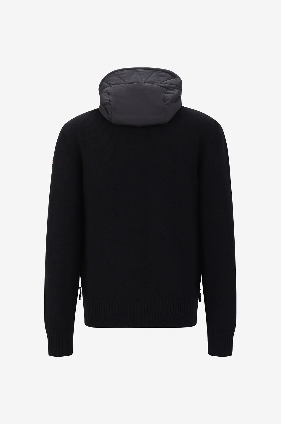MONCLER GRENOBLE Cardigan aus Strick und Ripstop Après-Ski Herren SCHWARZ 2
