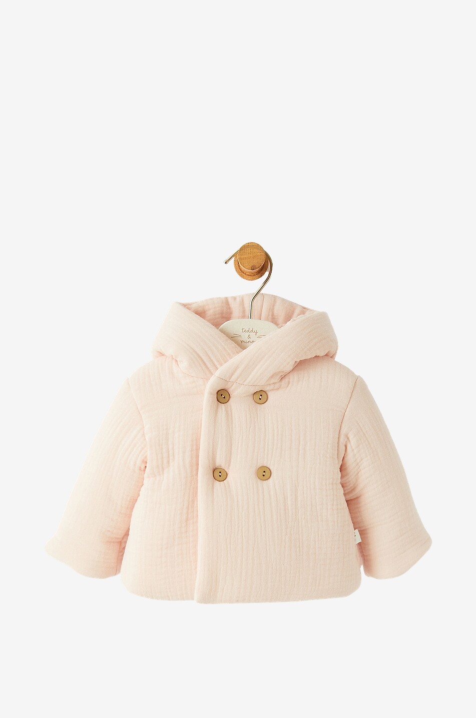 Wattierter Babymantel aus Bio-Baumwollgaze