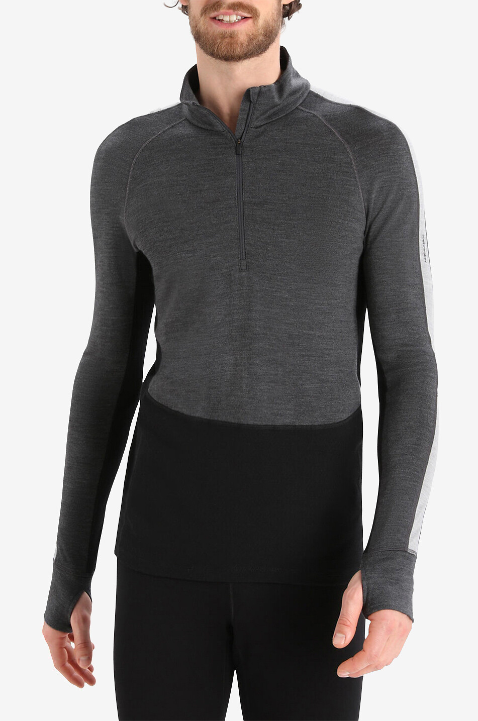 ICE BREAKER Sous-pull à col montant zippé 260 ZoneKnit Homme GRIS 2
