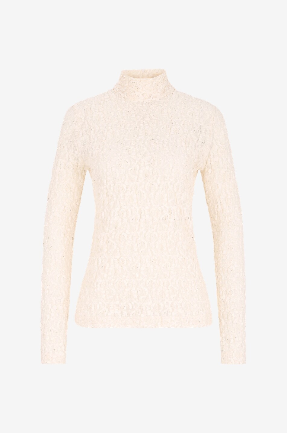 Floral patterned openwork top with stand-up collar