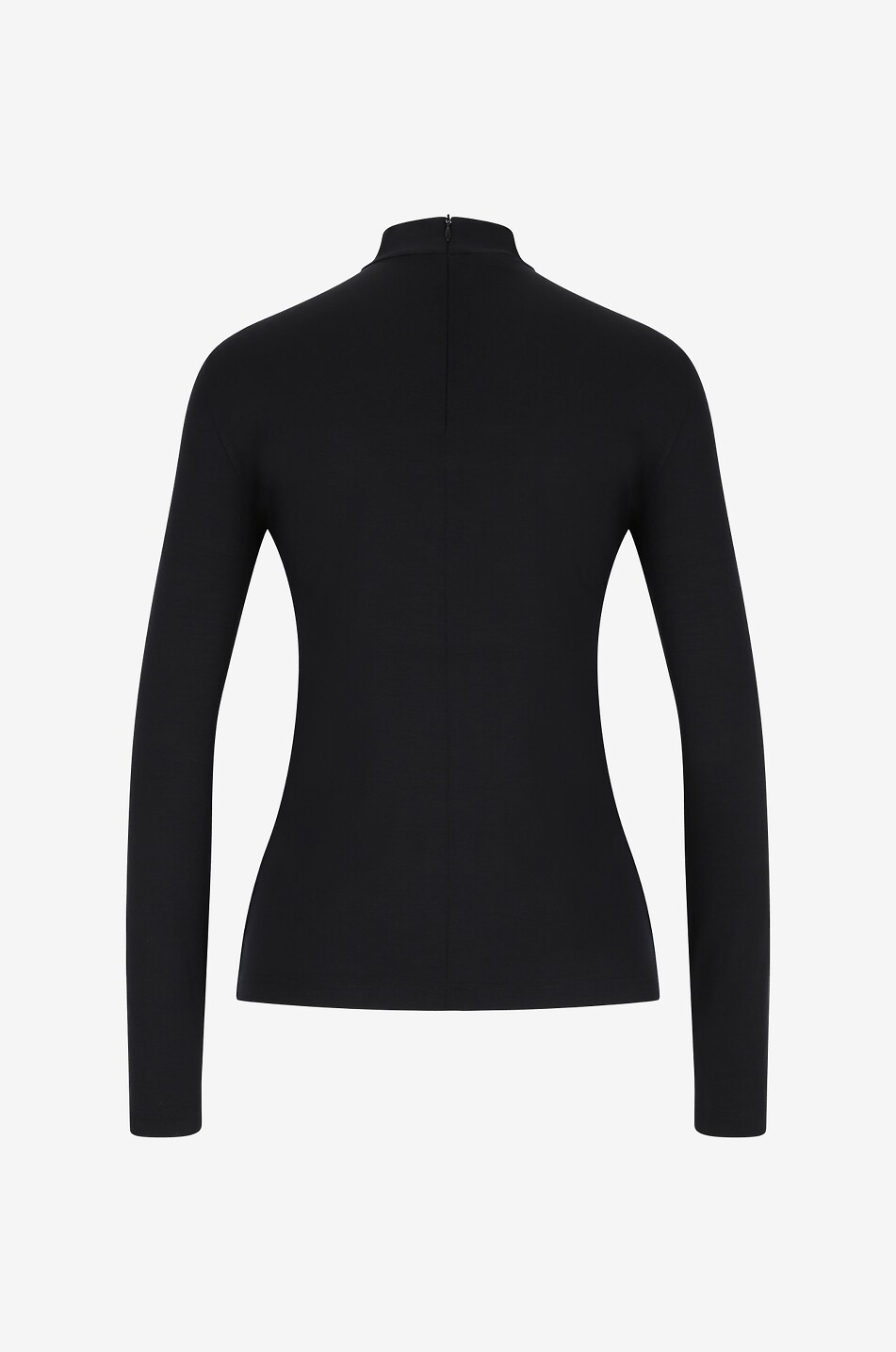 AKRIS PUNTO Jersey top with cut-out and stand-up collar Women BLACK 2