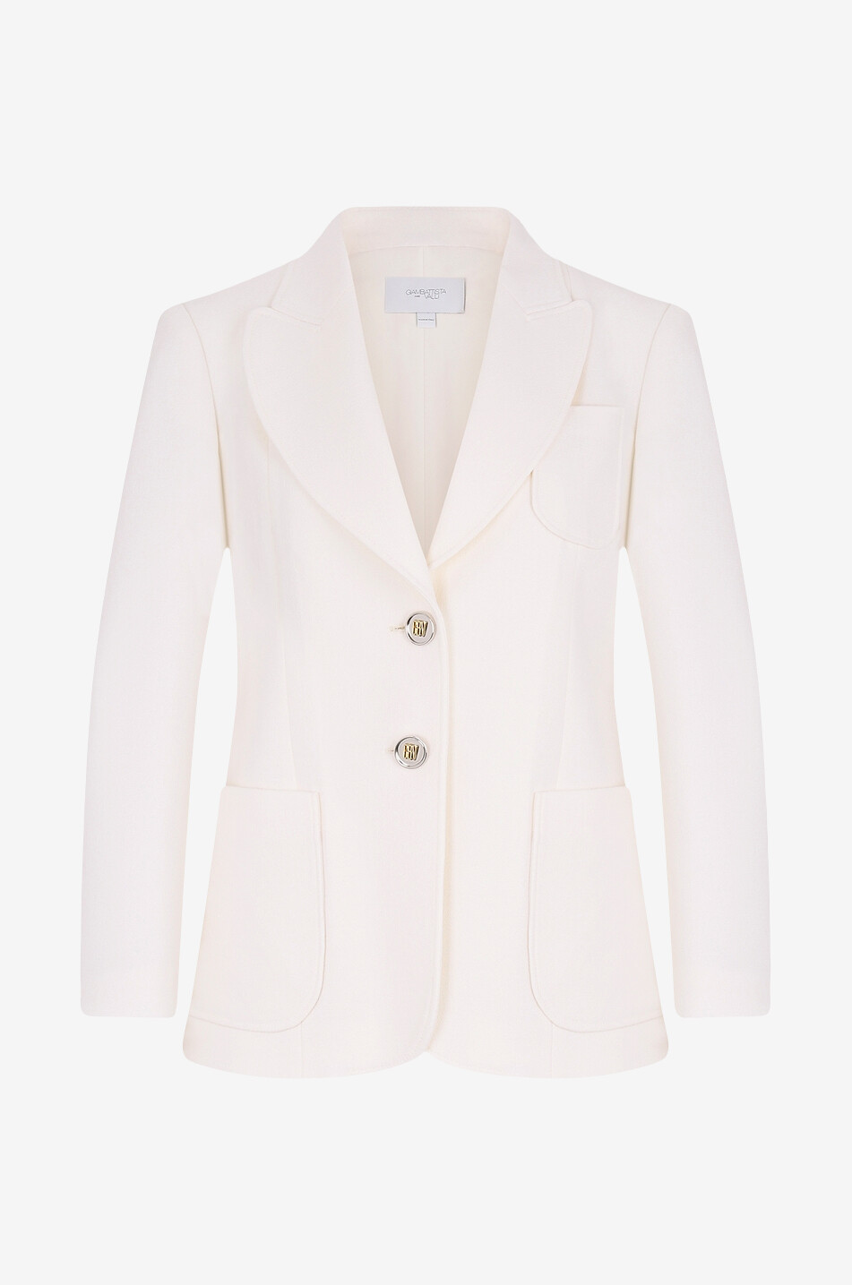 GIAMBATTISTA VALLI Single-breasted wool crepe blazer Women EGGSHELL 1