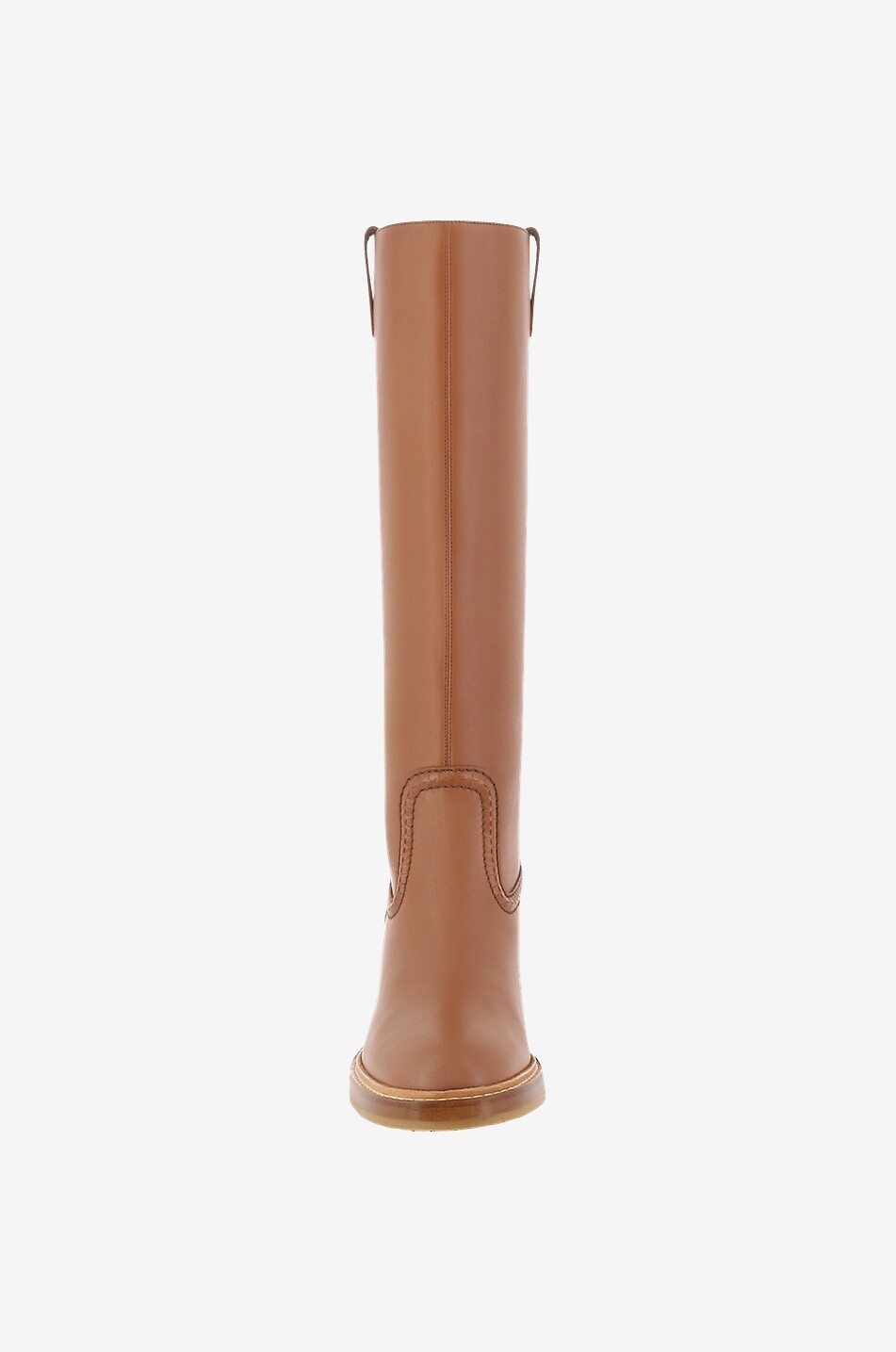 CHLOE Bottes en cuir lisse à talon carré Mallo 60 Femme MARRON 2