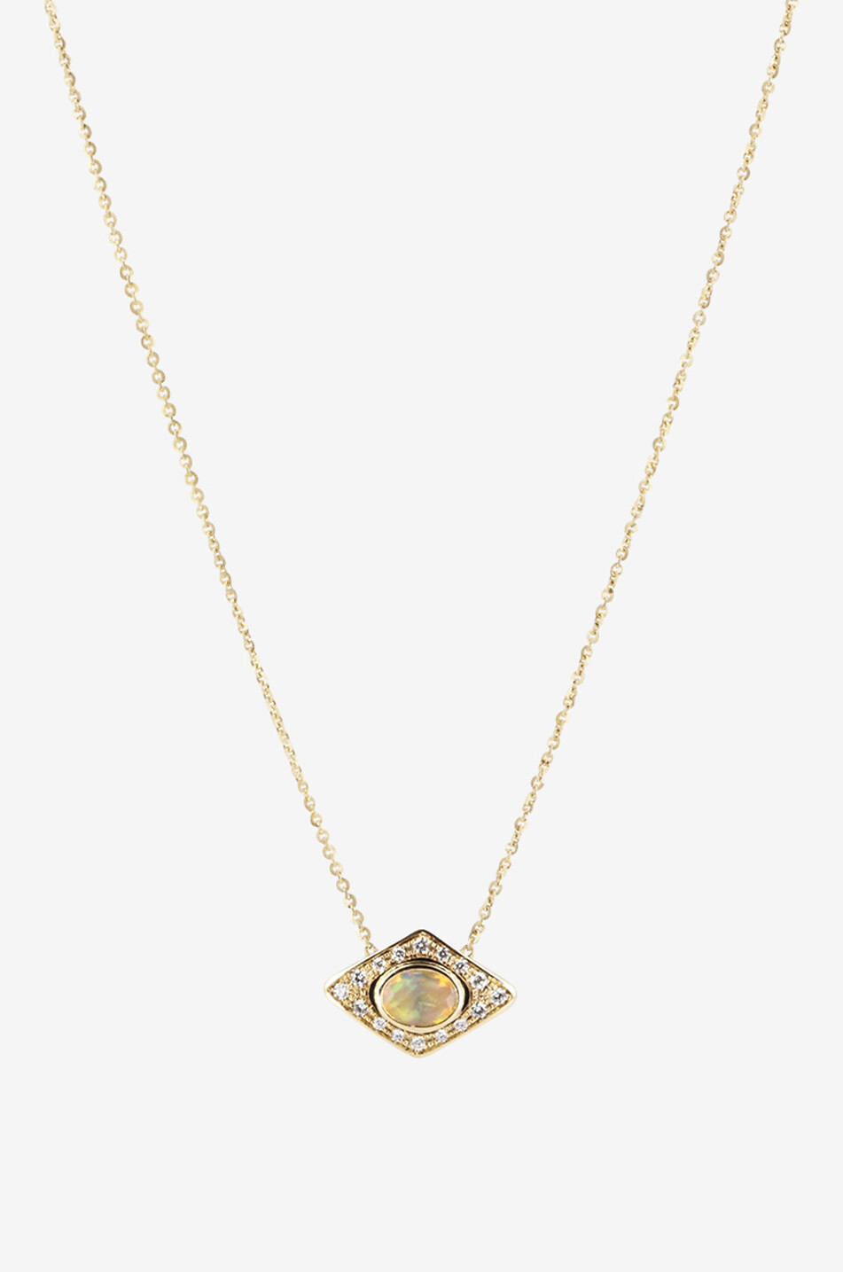 GBYG Collier en or jaune avec opale et diamants Eye Femme JAUNE 1