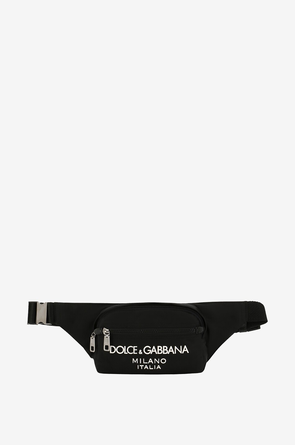 Rubber logo adorned small nylon belt bag