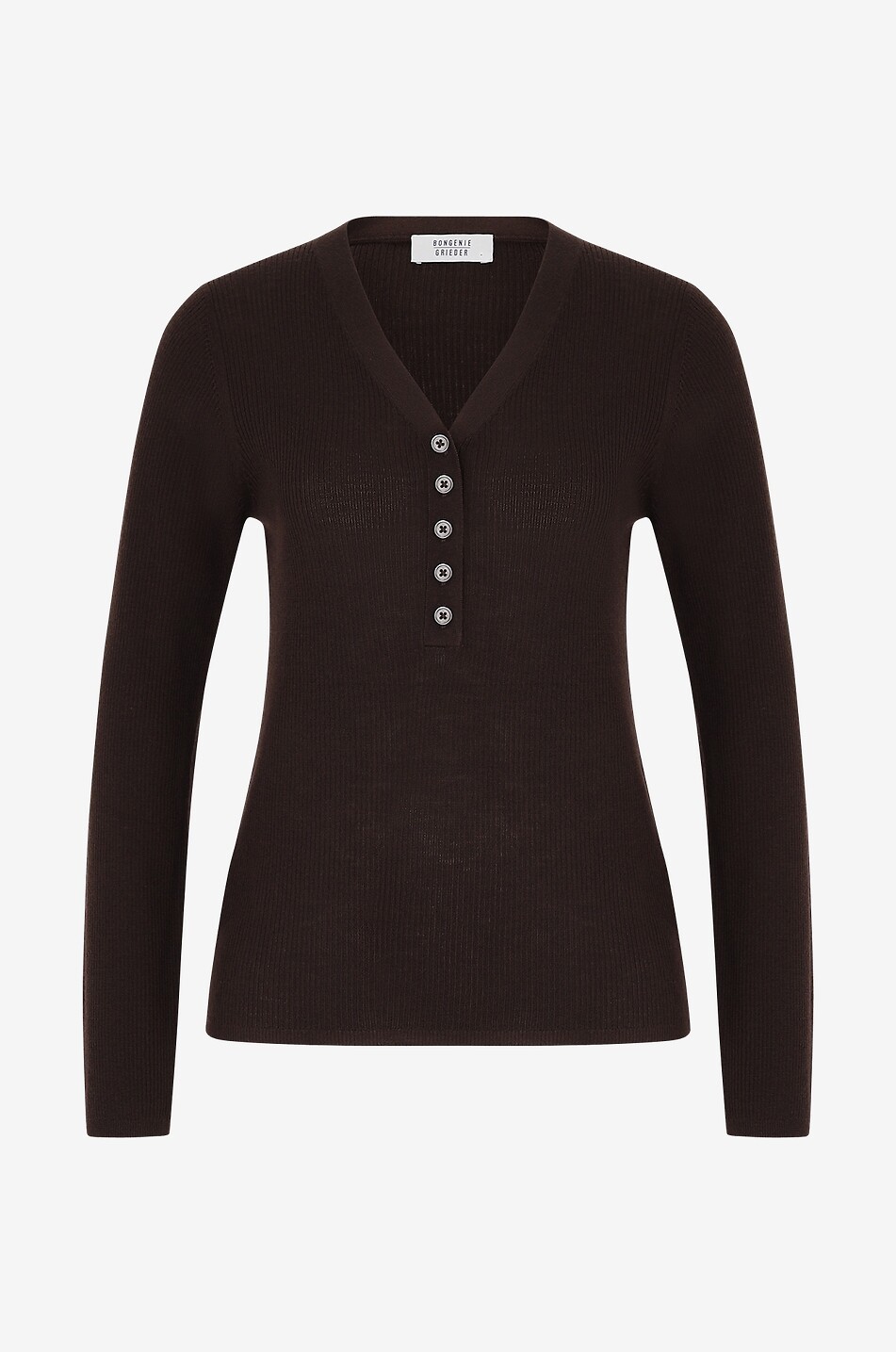 Schlauchpullover mit geknöpftem V-Ausschnitt
