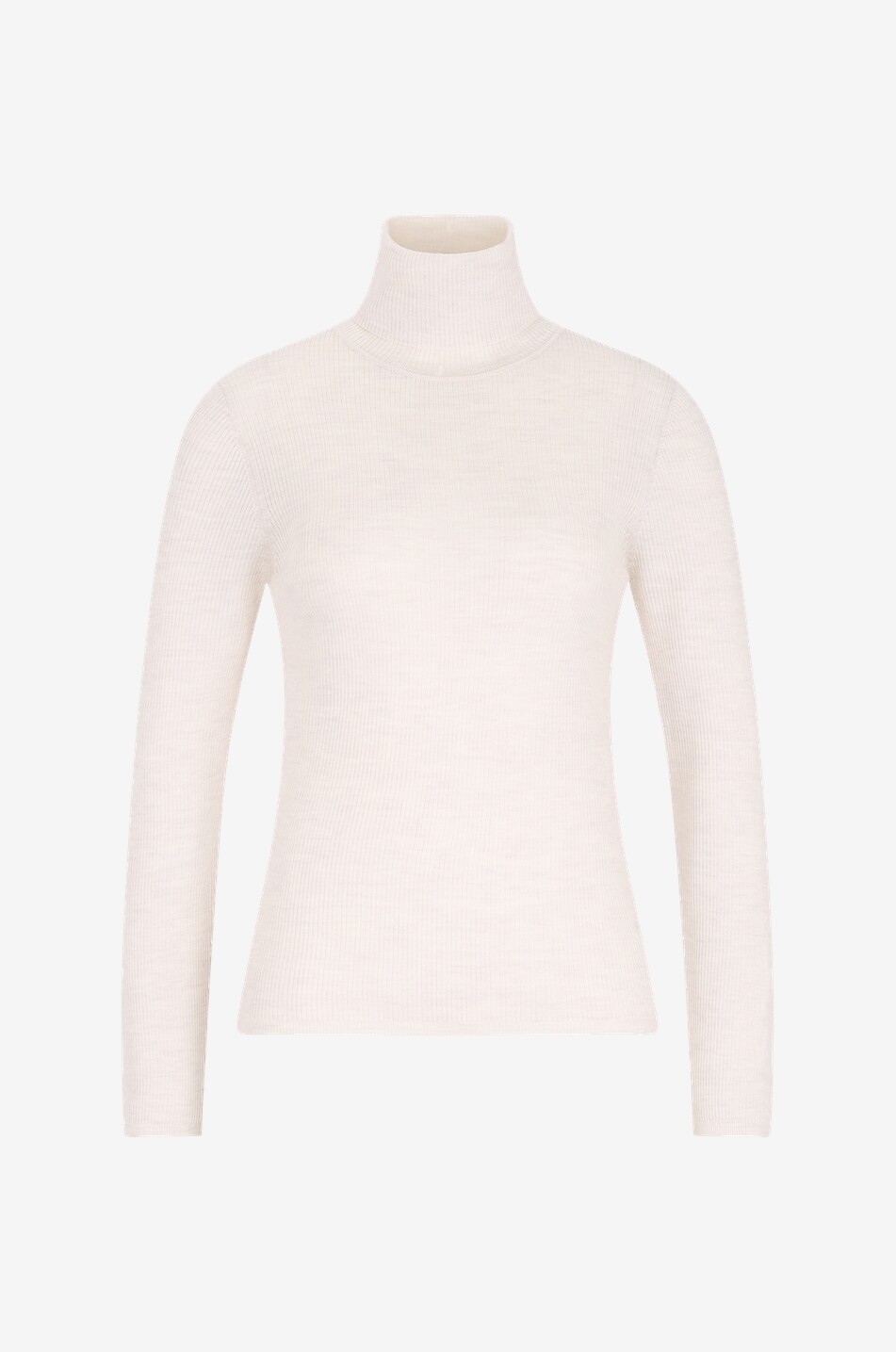 Fine turtleneck rib knit sheath jumper