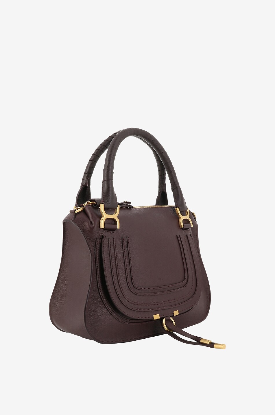 CHLOE Marcie Medium double carry grained leather bag Women PURPLE 2