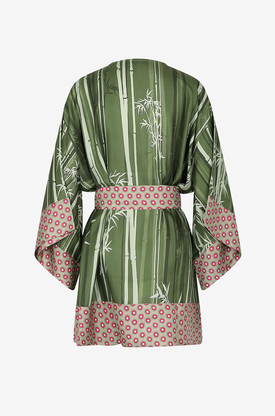 KARMA ON THE ROCKS Kurzer Seidenkimono Osaka Bamboo Lotus Damen GRÜN 2