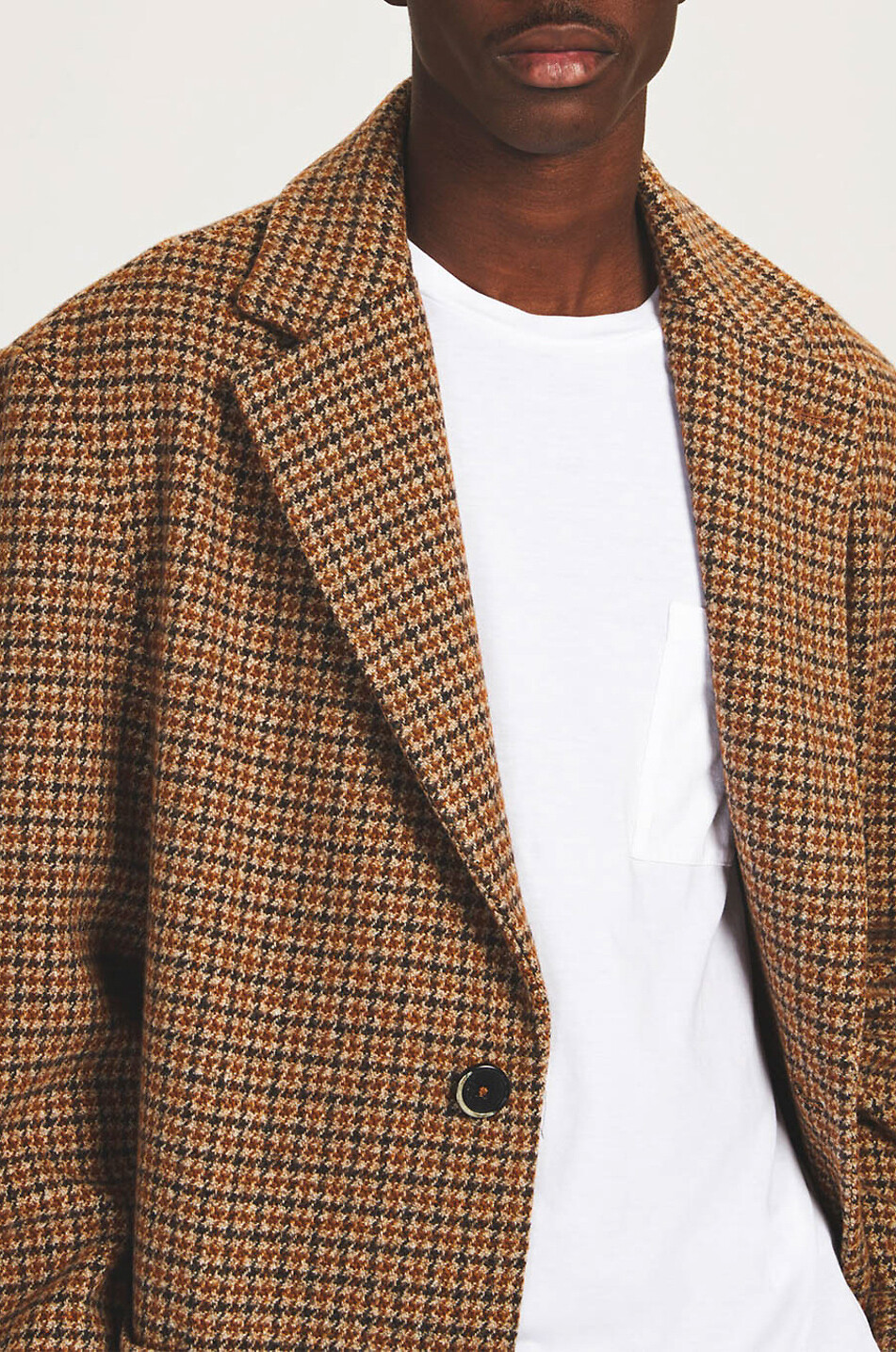 BARENA VENEZIA Manteau trois-quarts motif pied-de-poule Baron Homme CAMEL 8