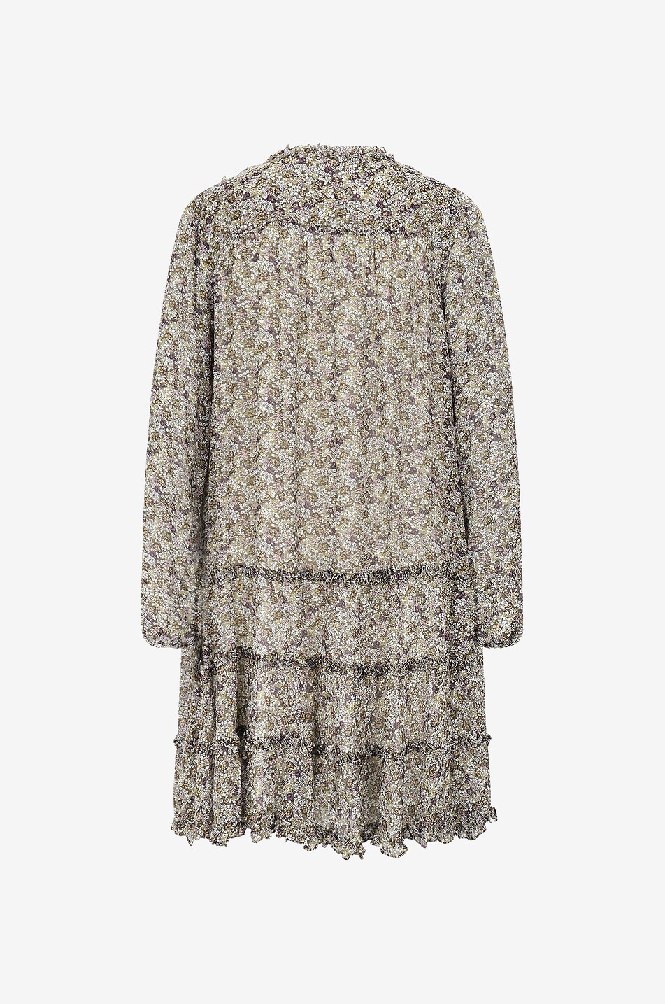 Robe trapèze courte en crêpe fleurie Perla