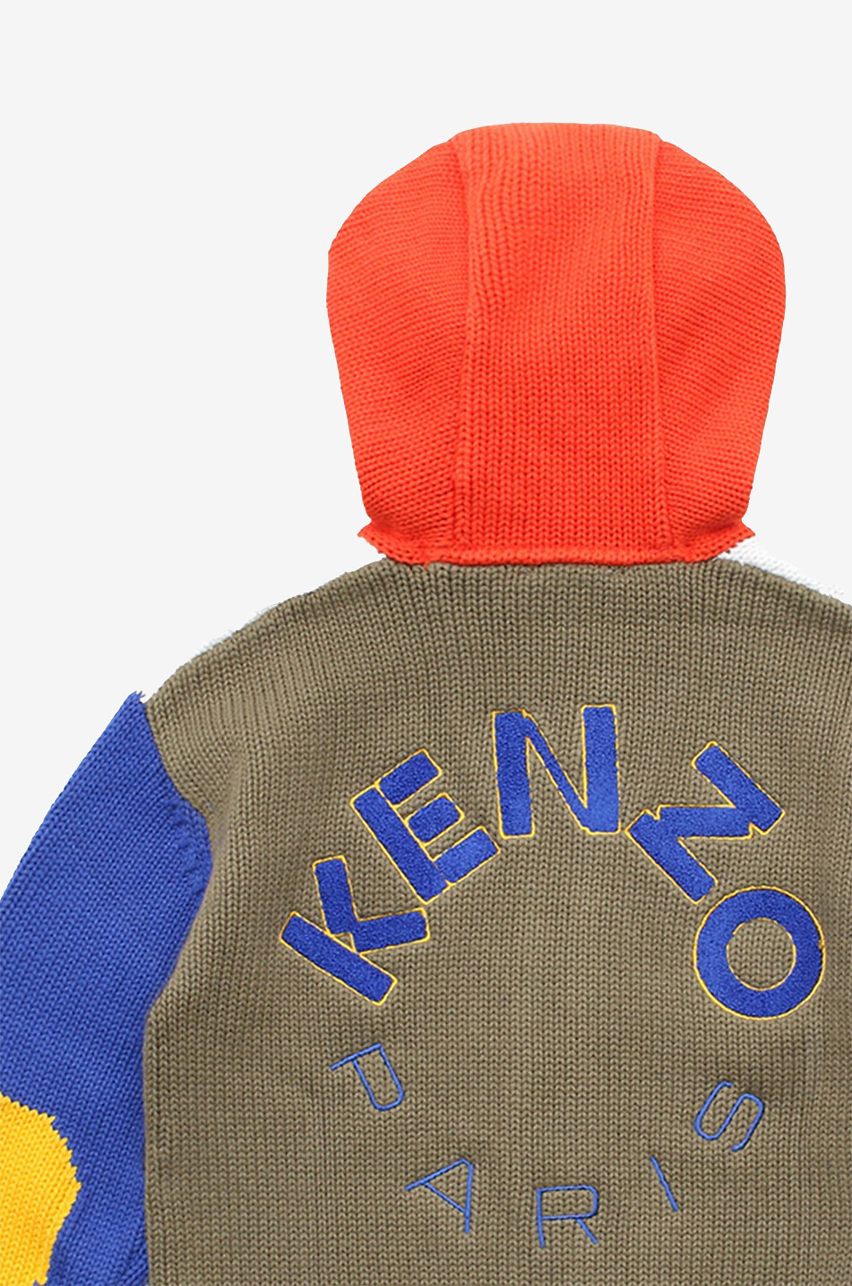 KENZO Cardigan à capuche en coton et laine garçon K Varsity Garçon BLEU 3