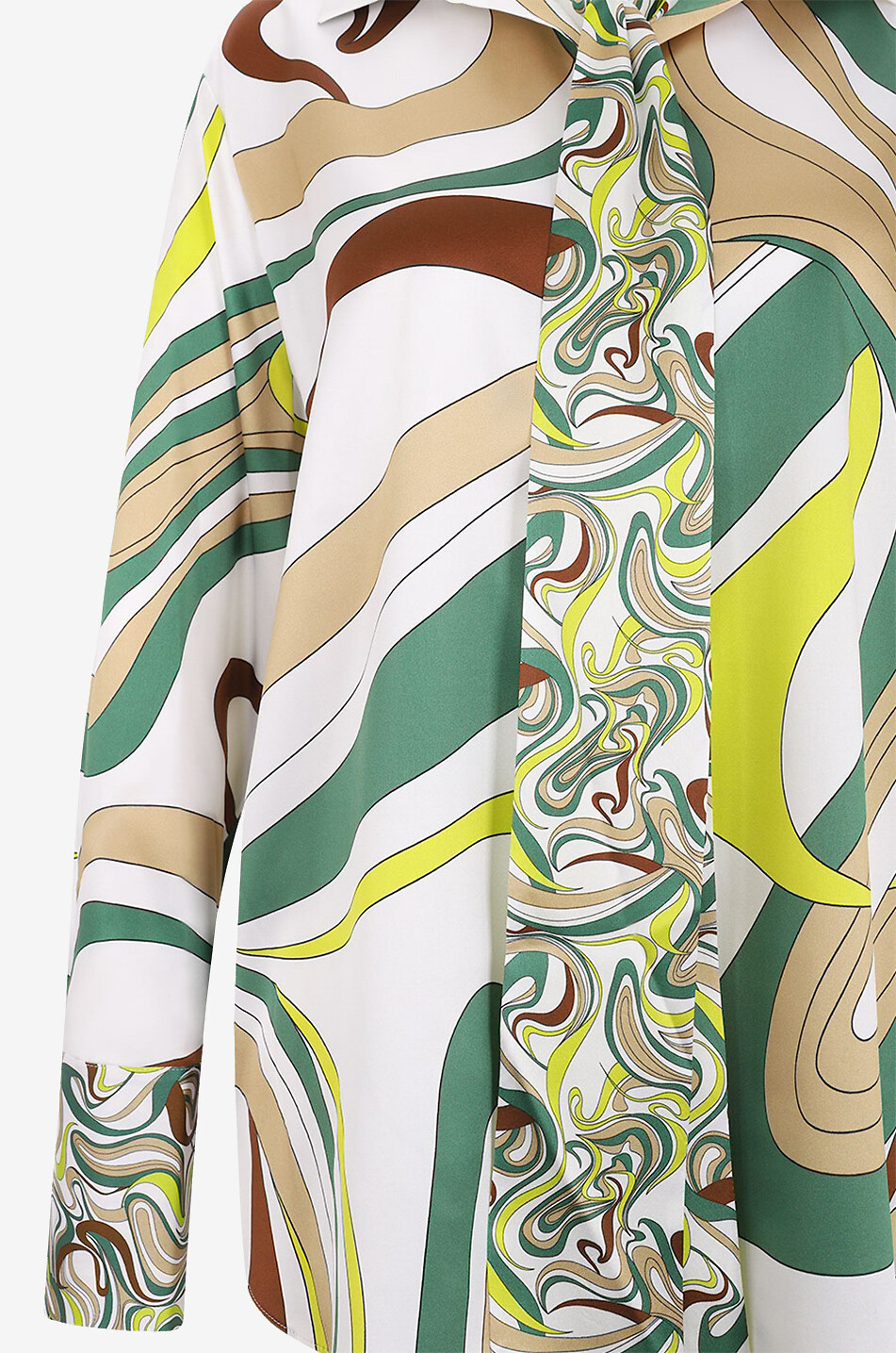 HERZEN'S ANGELEGENHE Psychedelic print adorned silk pussy-bow shirt Women MULTI COLOURED 3