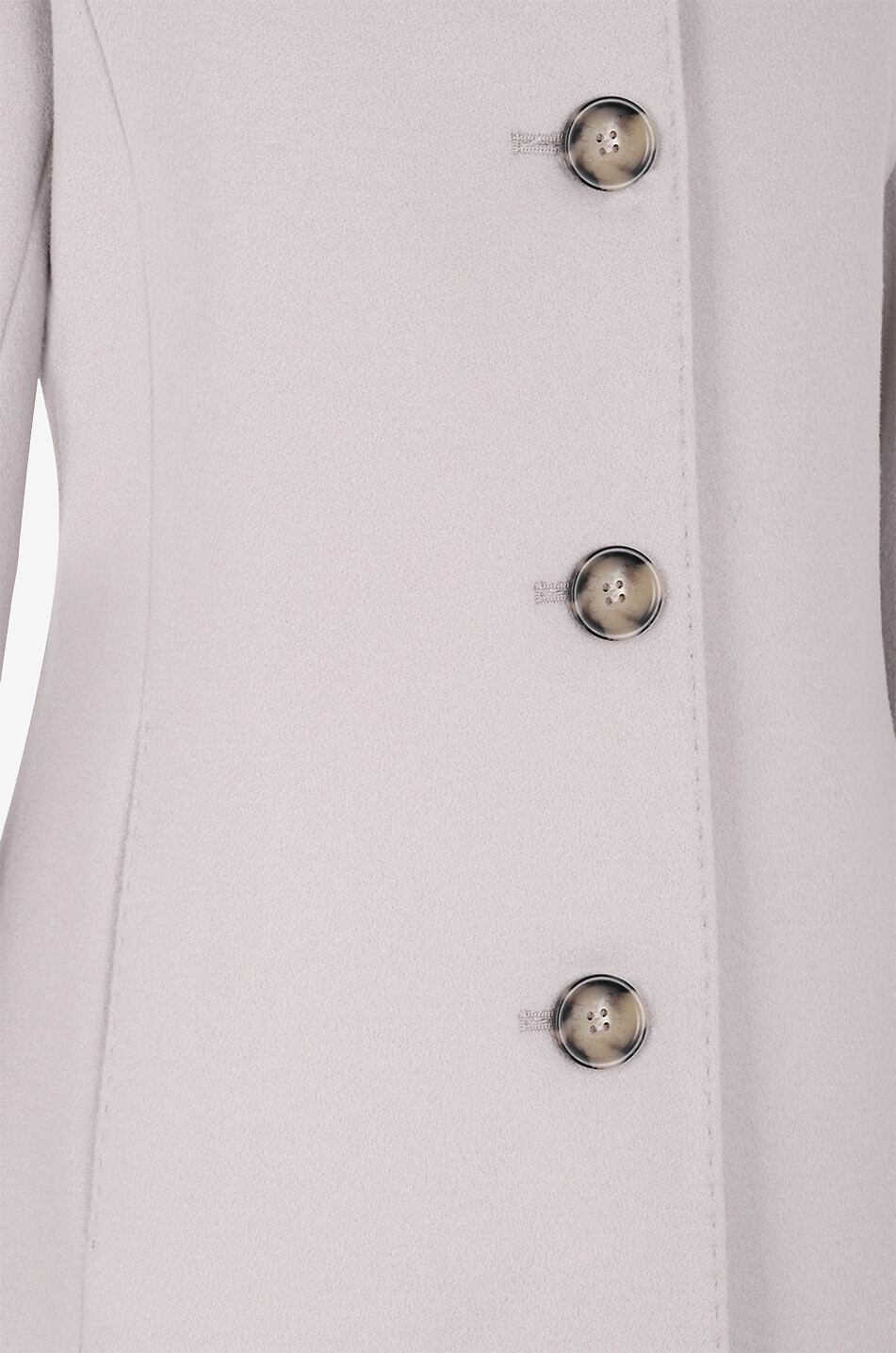 Virgin wool three-quarter length coat with quilted bib