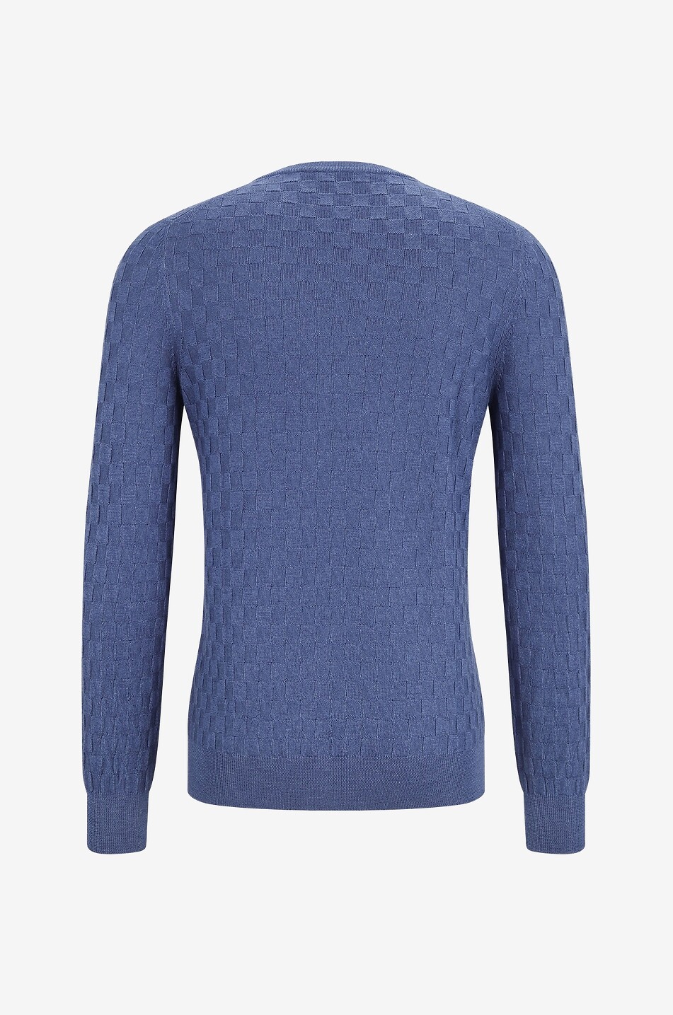 GRAN SASSO Fine checkerboard fine wool jumper Men MEDIUM BLUE 2