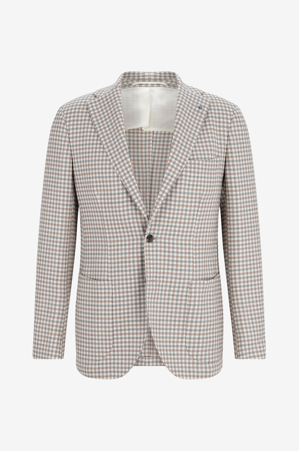 GIAMPAOLO Leuca gingham check virgin wool blazer Men MULTI COLOURED 1