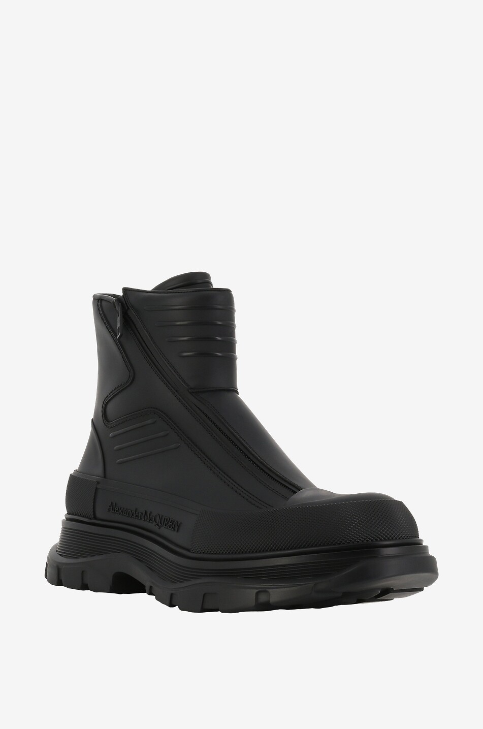 Bottines zippées en cuir texturé Desert Hide Tread Slick