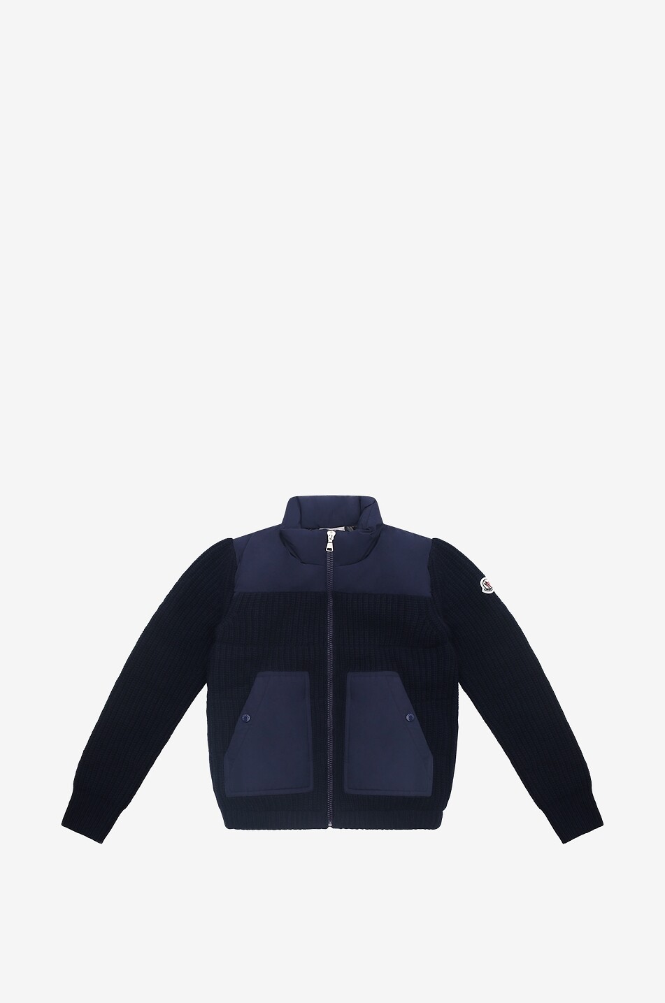 Cardigan zippé enfant à empiècements en duvet