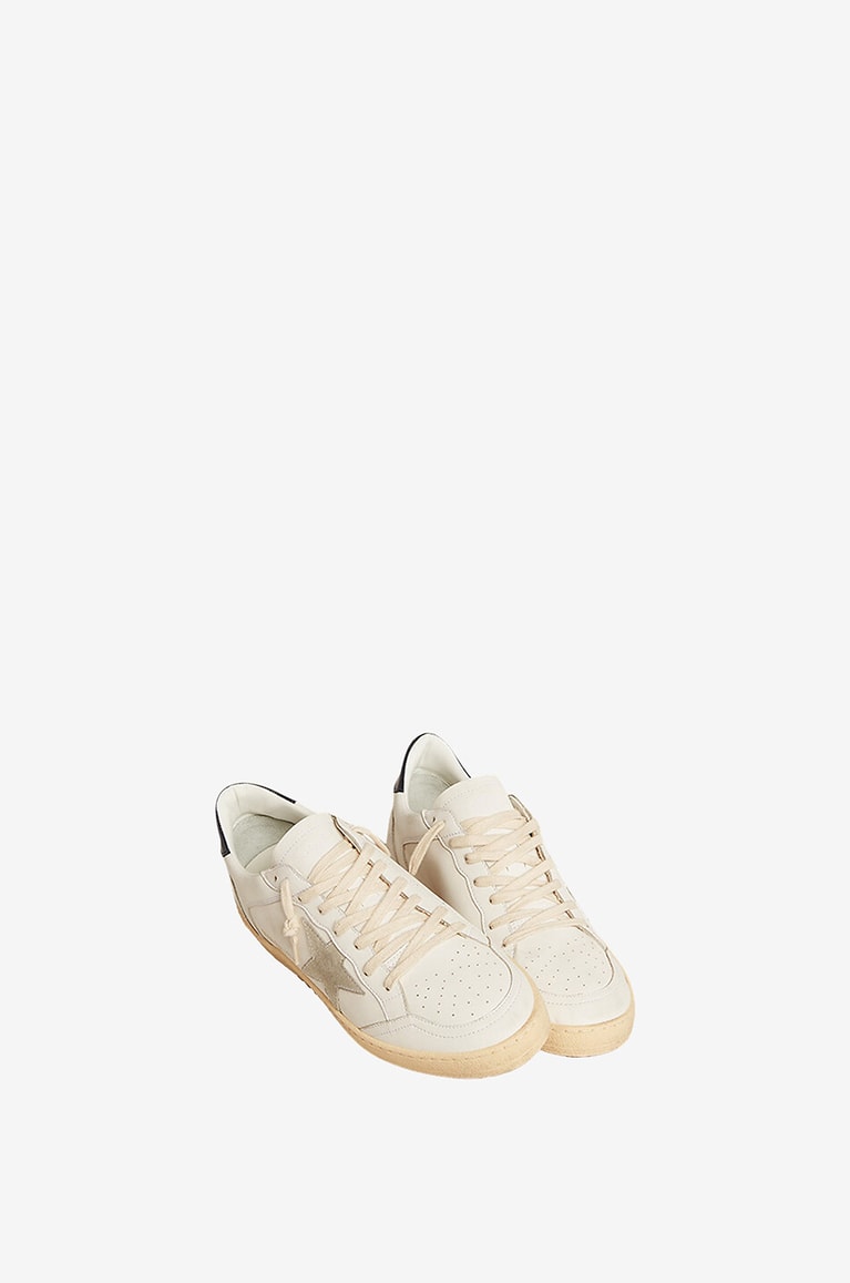 GOLDEN GOOSE Sneakers aus Glatt- und Wildleder Ball Star Double Quarter Herren WEISS 2