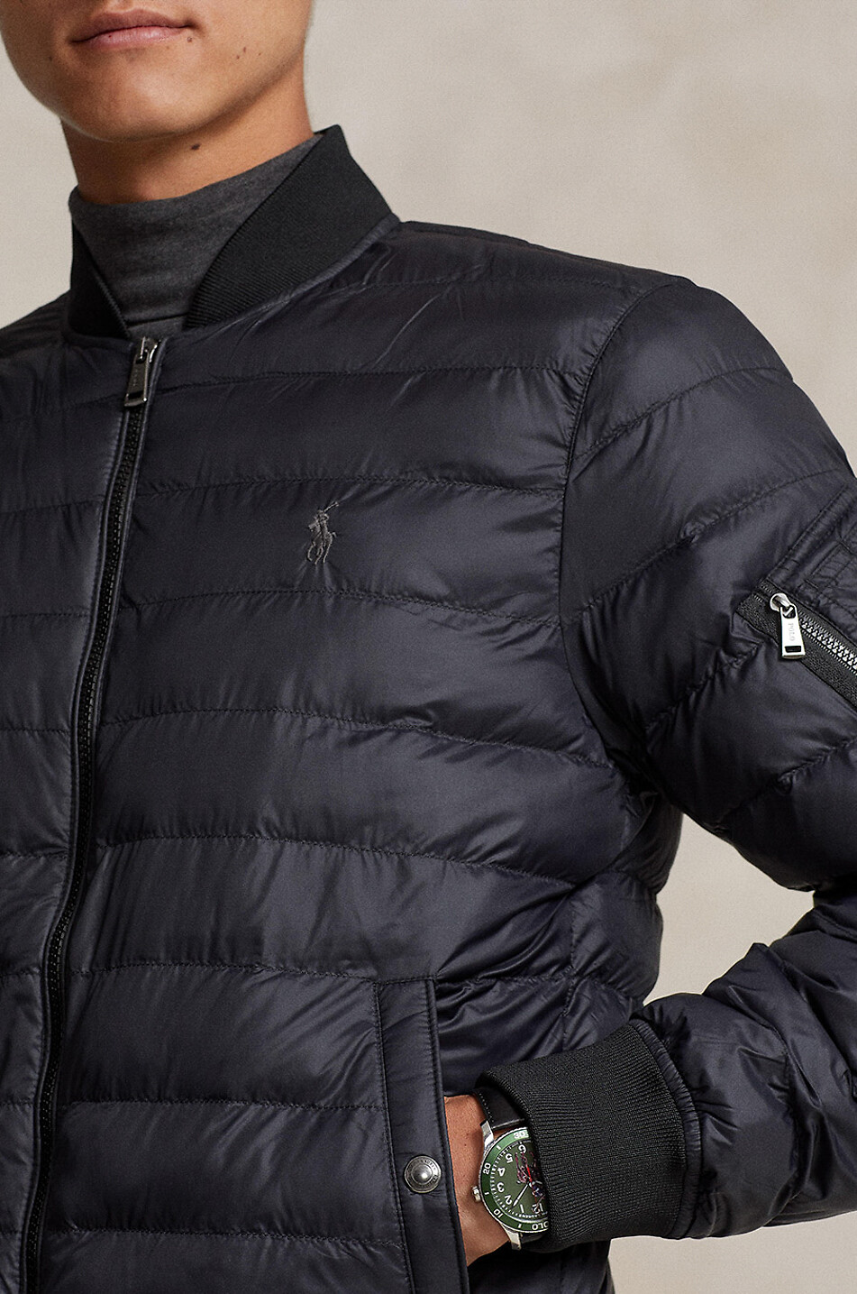 POLO RALPH LAUREN Faltbare gesteppte Bomberjacke Herren SCHWARZ 4