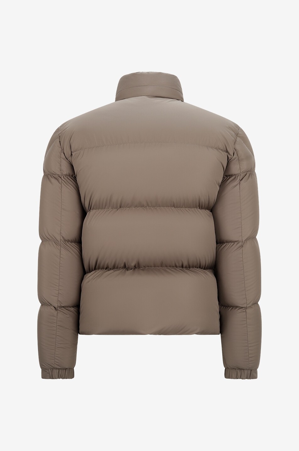 MONCLER Besbre short nylon and leather down jacket Men LIGHT BROWN 2