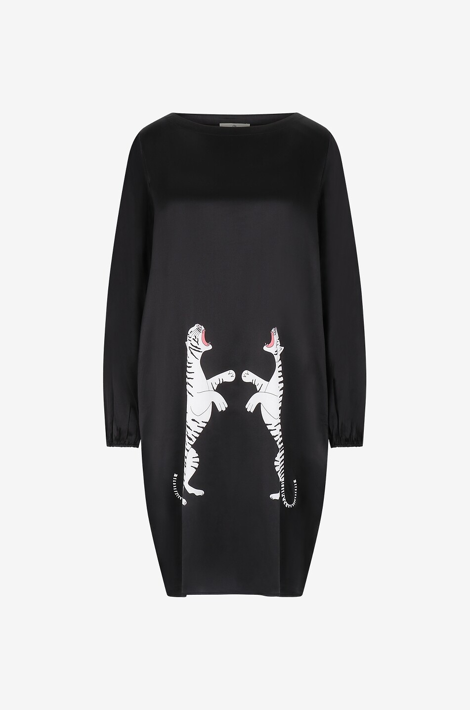 Robe courte en soie Tiger