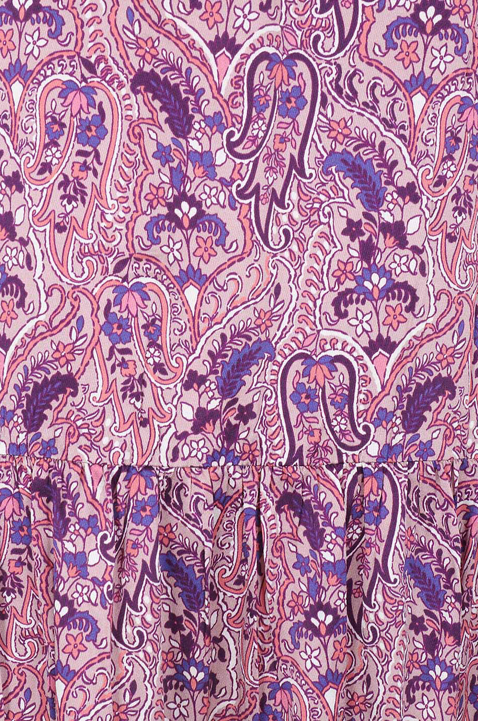 Robe midi en soie motif Paisley Elinor