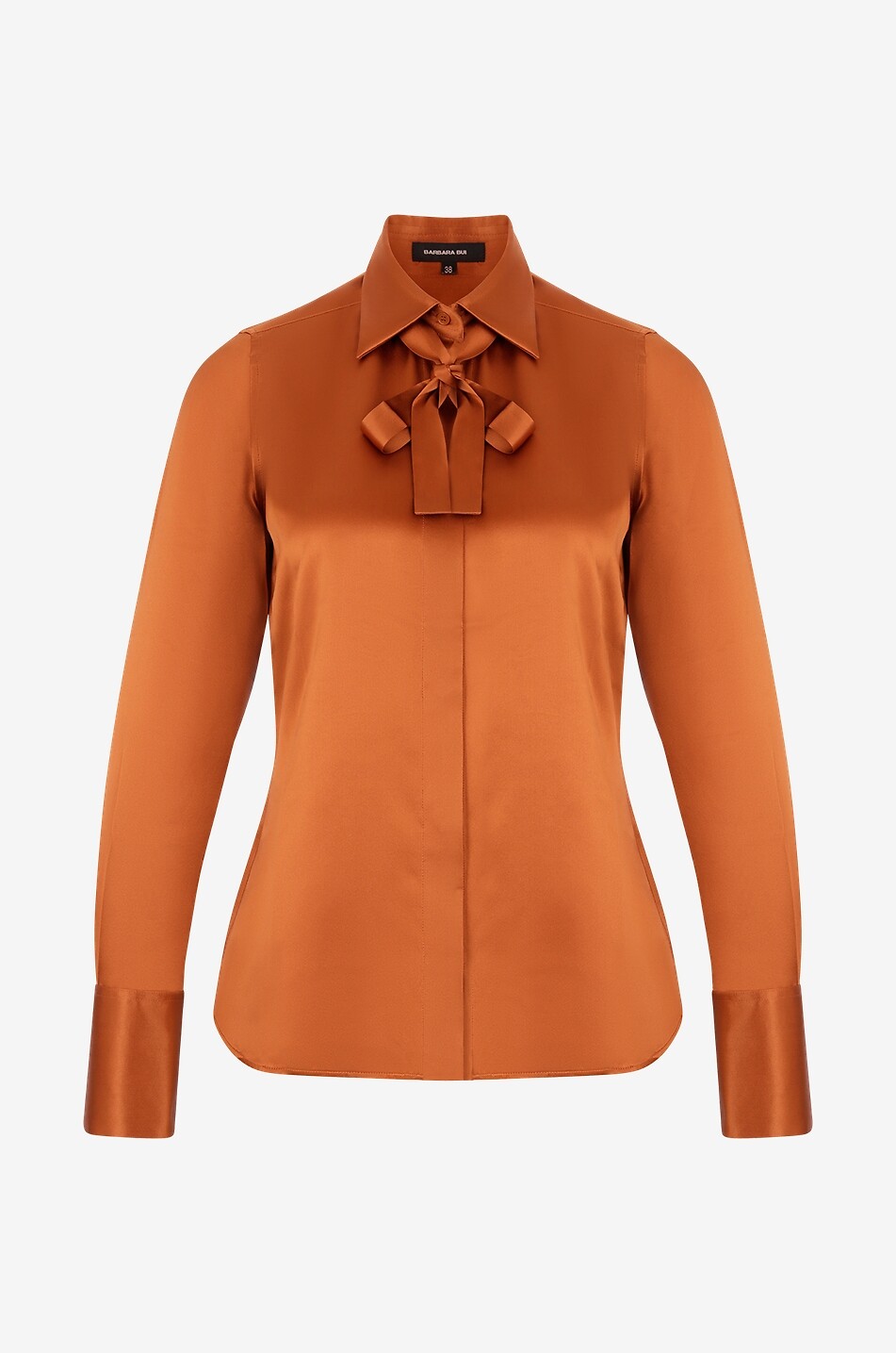 Chemise à manches longues en satin de soie